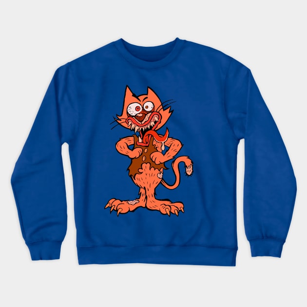 Angry Cat Crewneck Sweatshirt by rossradiation
